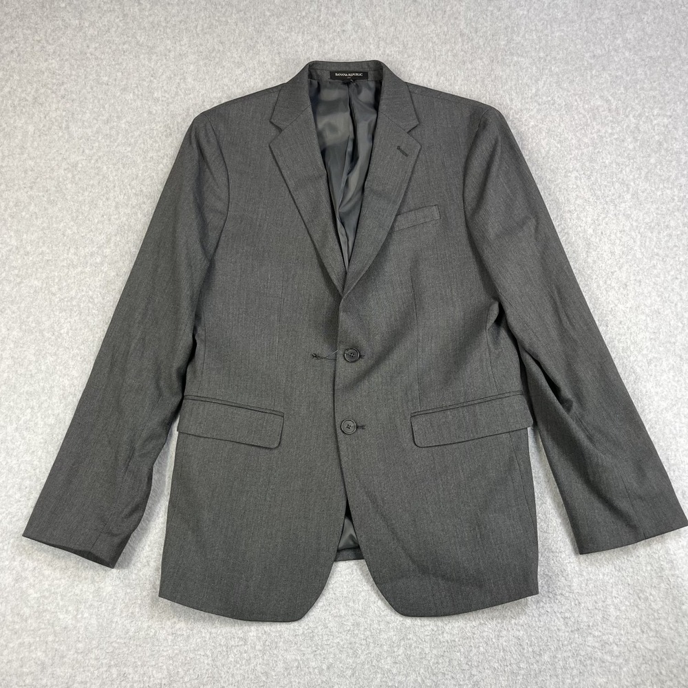 Banana Republic Blazer Mens Size 40R Gray Slim Fit Stretch City Jacket New